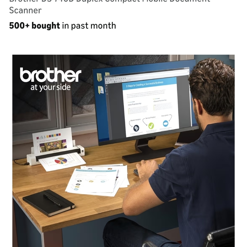 Brother Mobile Duplex Scanner in White and Blue - Picture 8 of 11